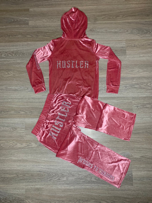 Pink Velour Female Tracksuit