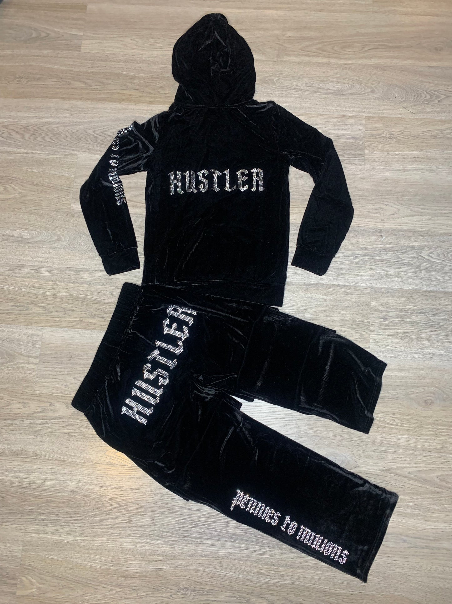 Black Velour Female Tracksuit