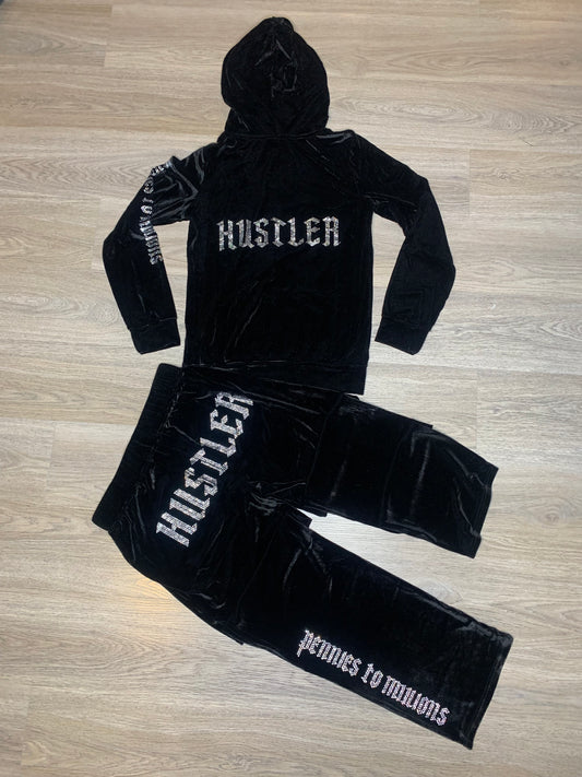 Black Velour Female Tracksuit