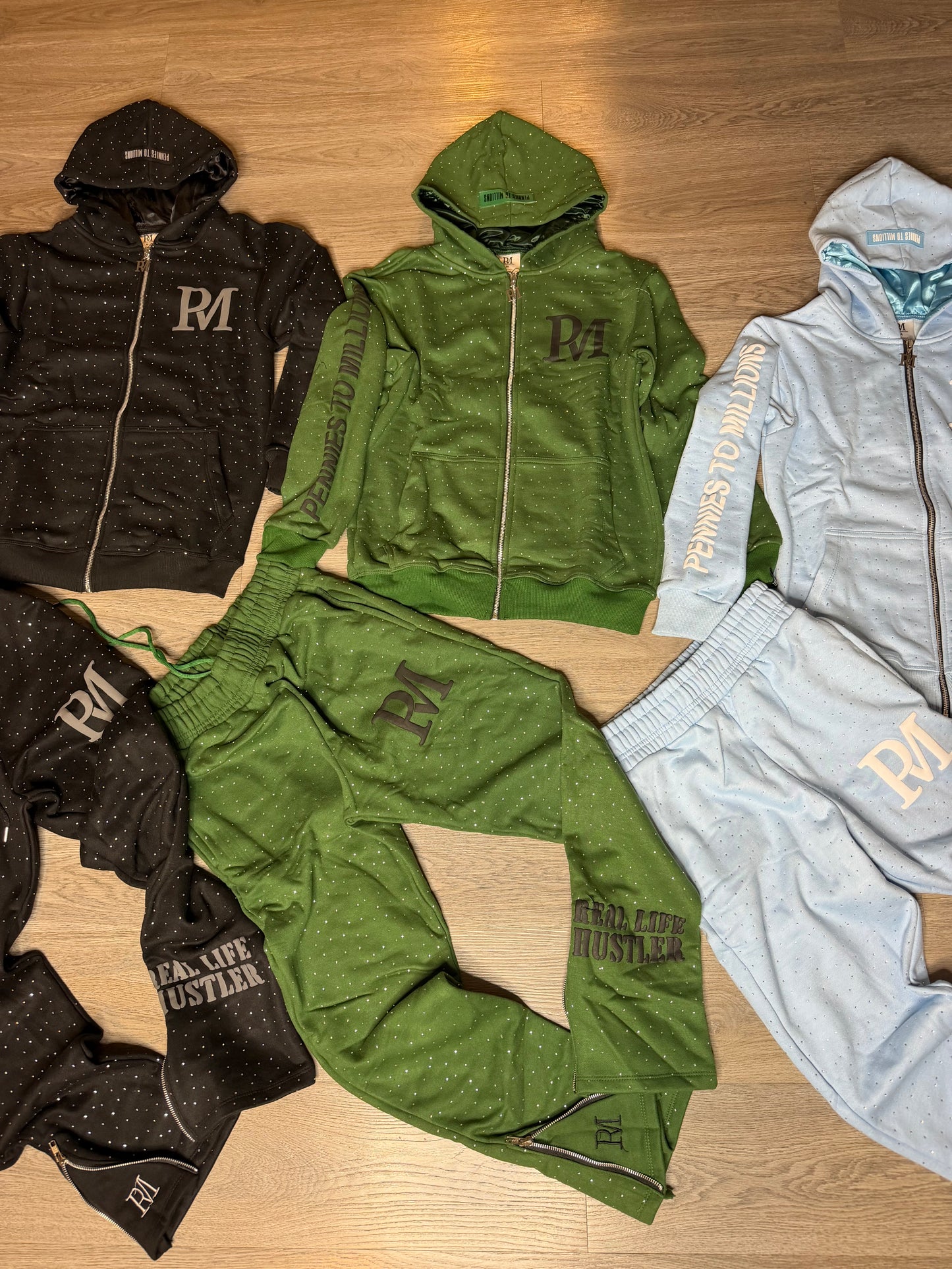 Real Life Hustler Rhinestone Set