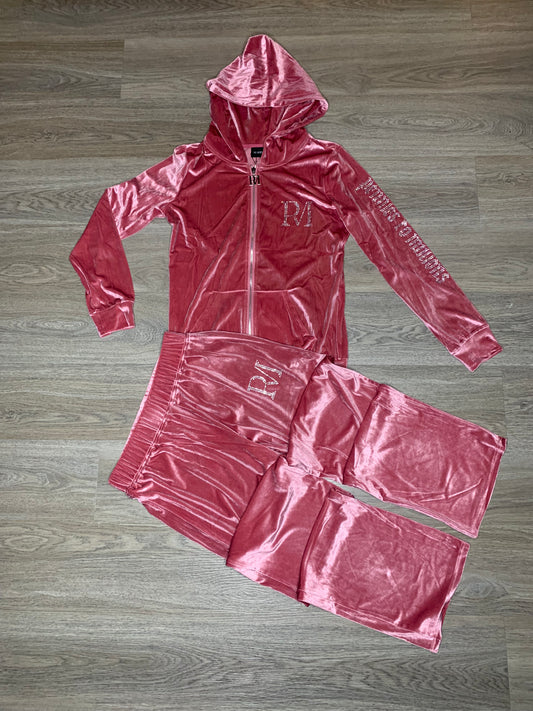 Pink Velour Female Tracksuit
