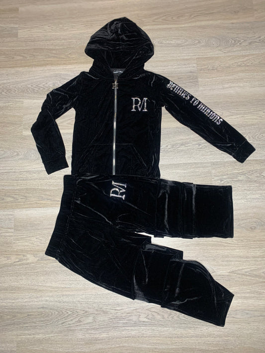 Black Velour Female Tracksuit